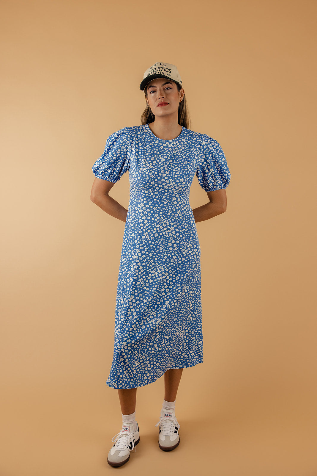 True Blue Puff Sleeve Dress
