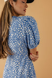 True Blue Puff Sleeve Dress