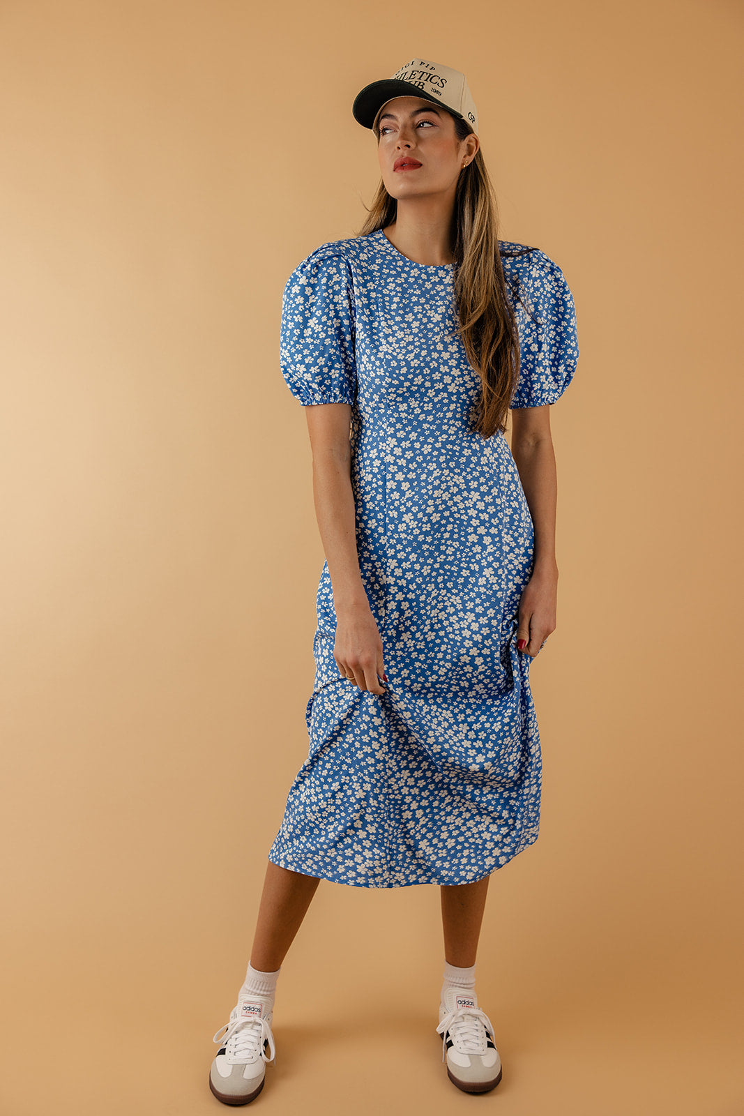 True Blue Puff Sleeve Dress