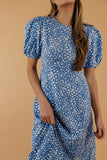 True Blue Puff Sleeve Dress