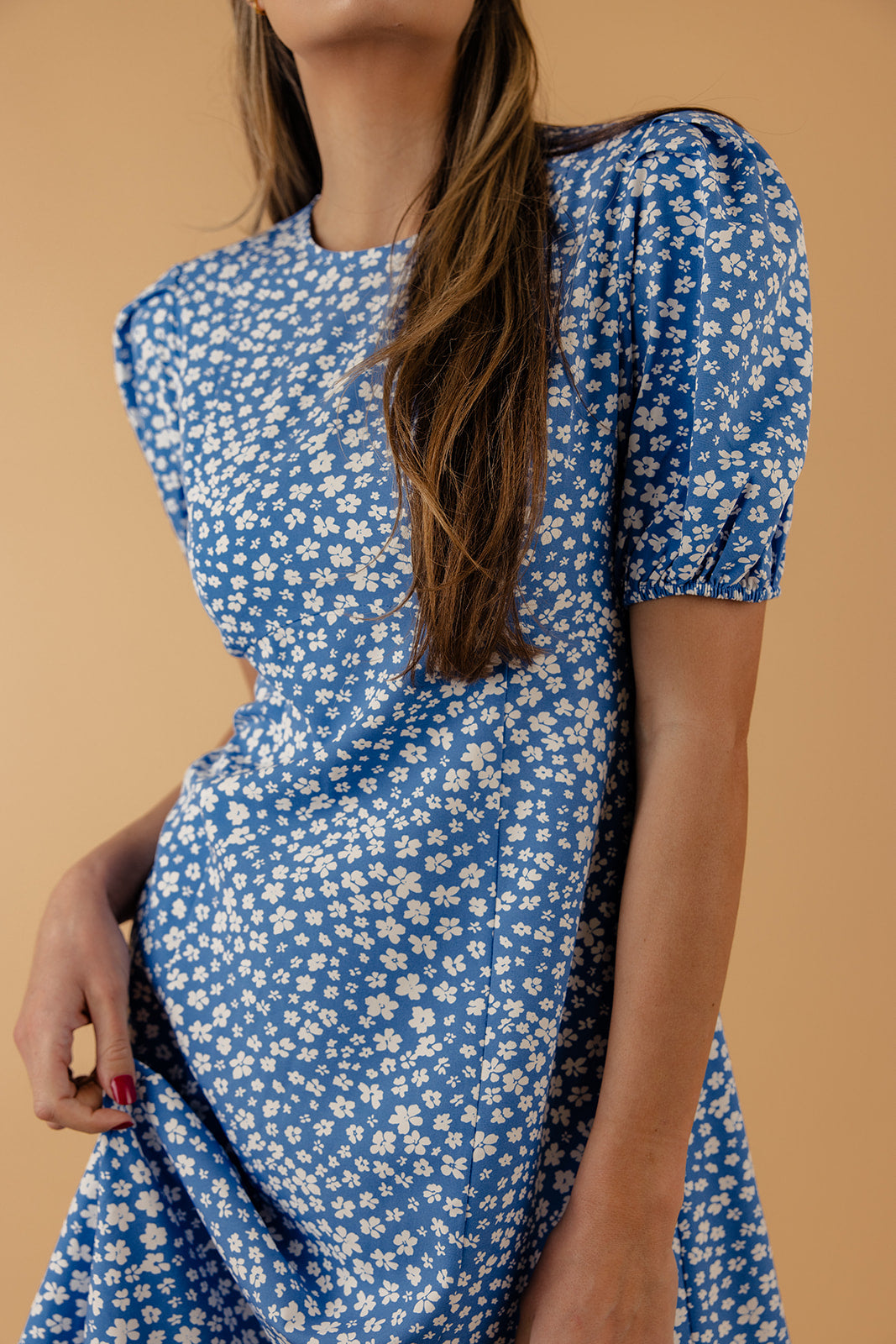 True Blue Puff Sleeve Dress