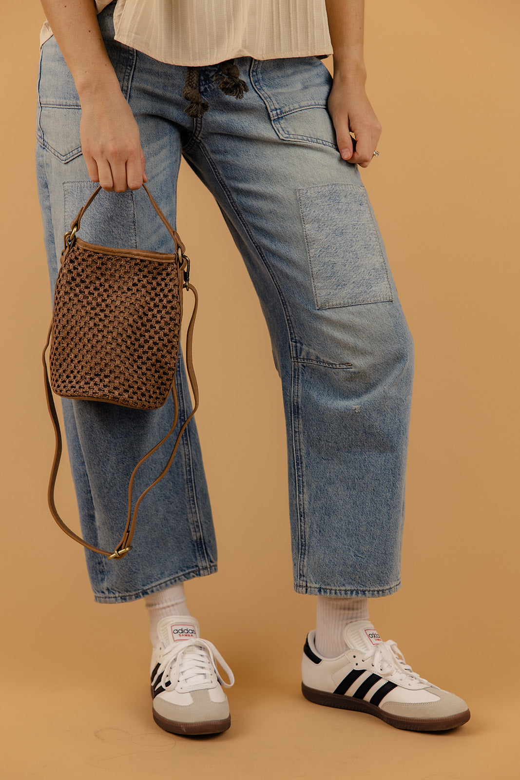 Kaia Open Weave Bucket Crossbody