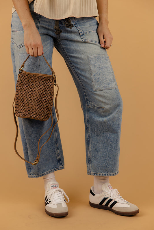 Kaia Open Weave Bucket Crossbody