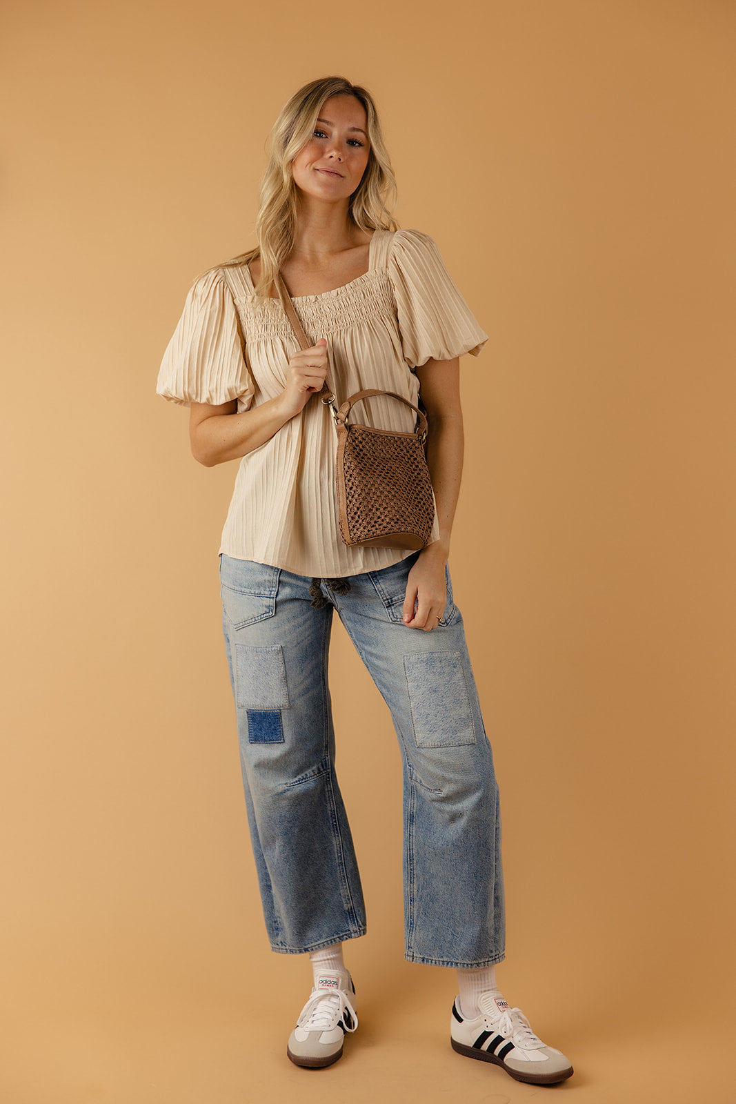 Kaia Open Weave Bucket Crossbody