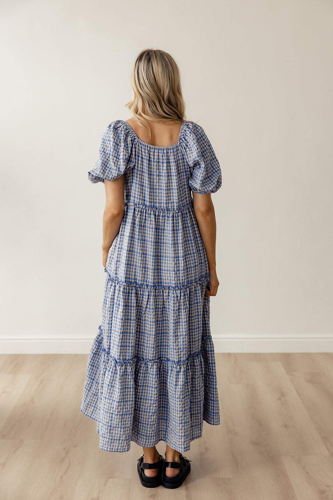 Audie Gingham Tiered Maxi