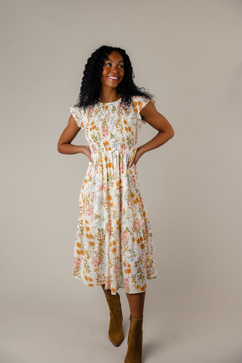 White Floral Dress | ROOLEE