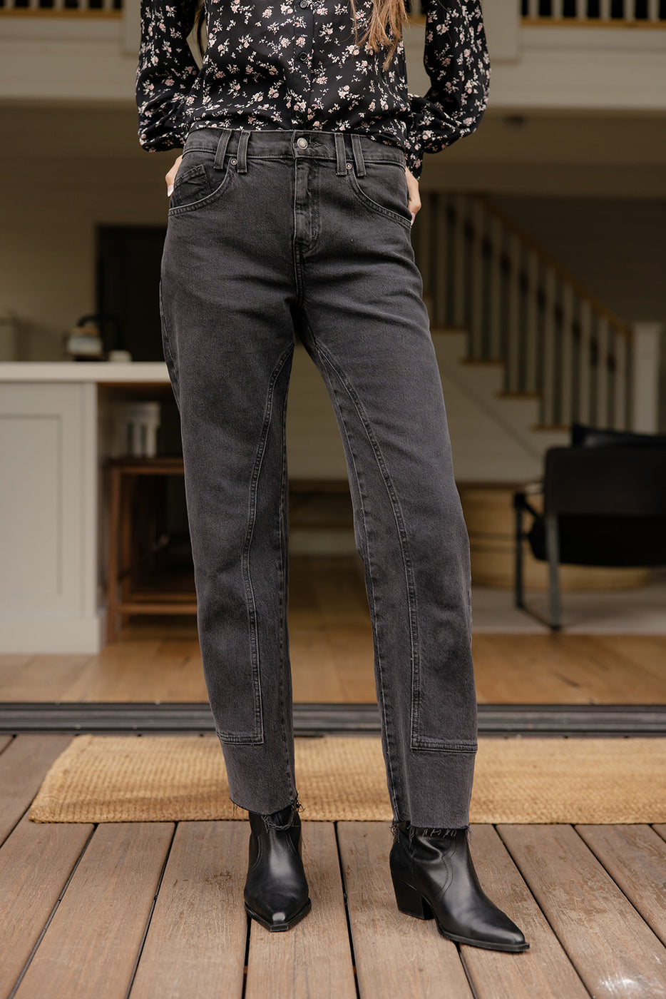 Free People Risk Taker Mid Rise Straight Jeans