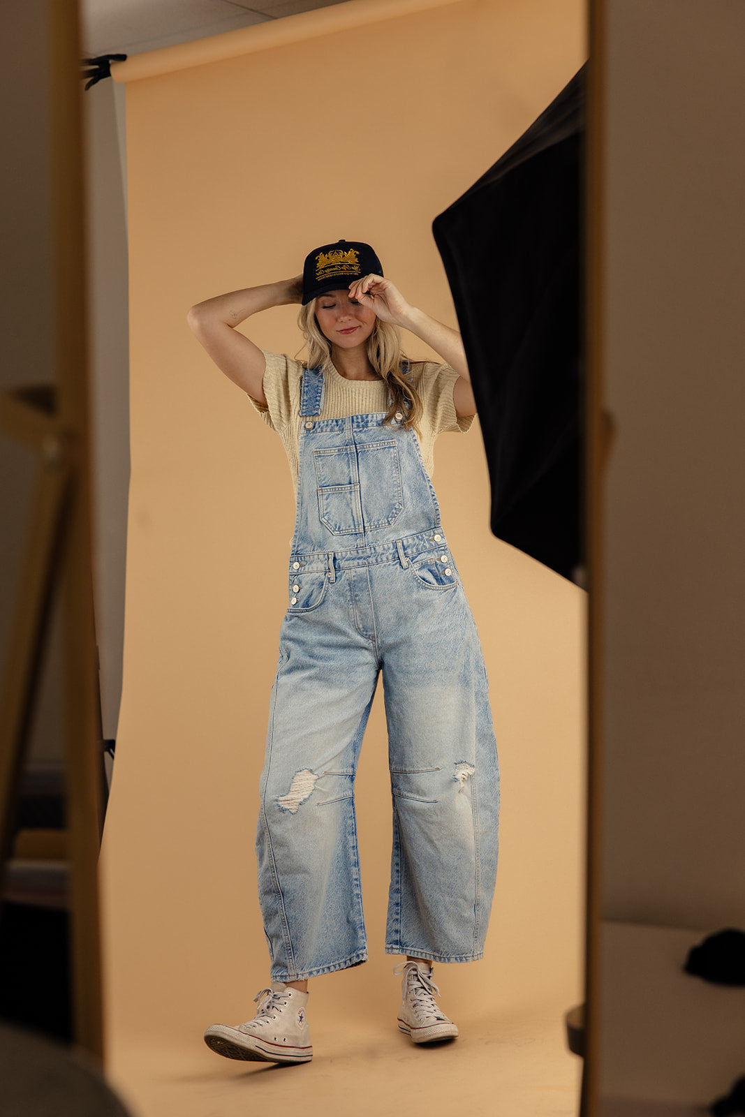 Free People Good Luck Barrel Overalls