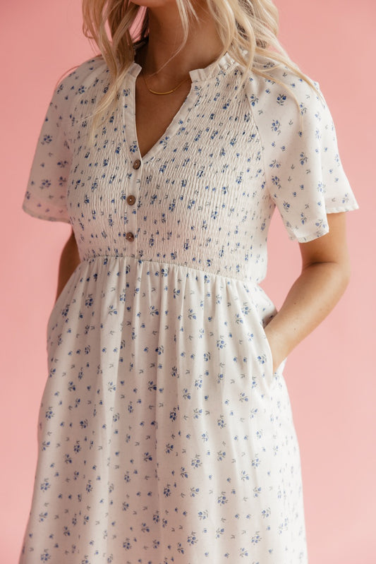 Odette Floral Smocked Dress