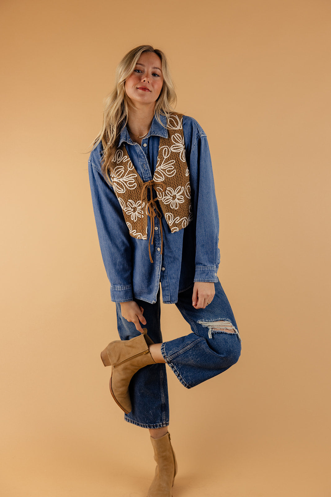 Glass Heart Tie Vest