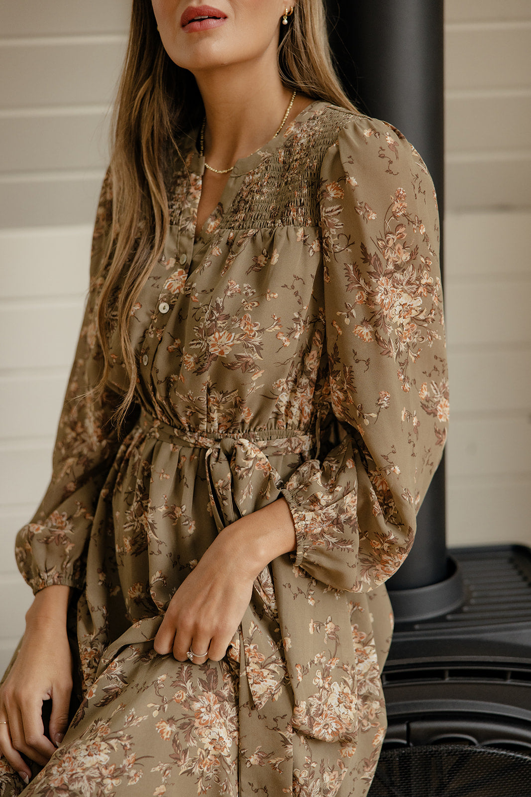 Hearthside Floral Tie Dress