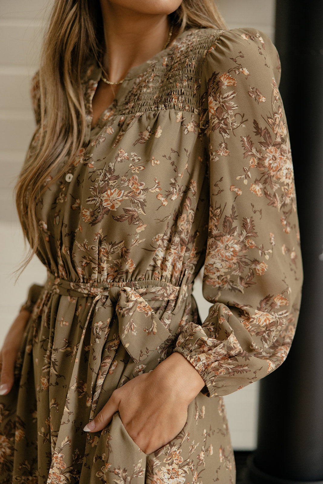 Hearthside Floral Tie Dress