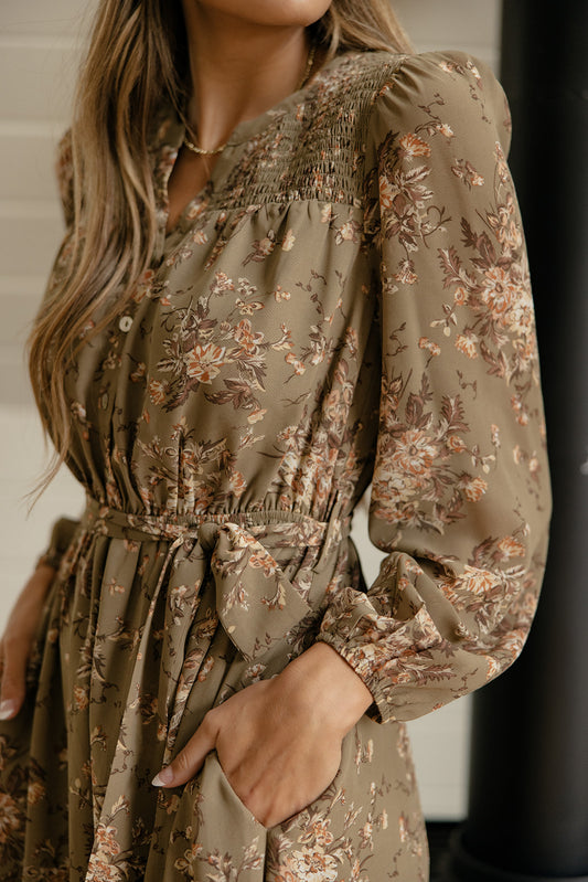 Hearthside Floral Tie Dress