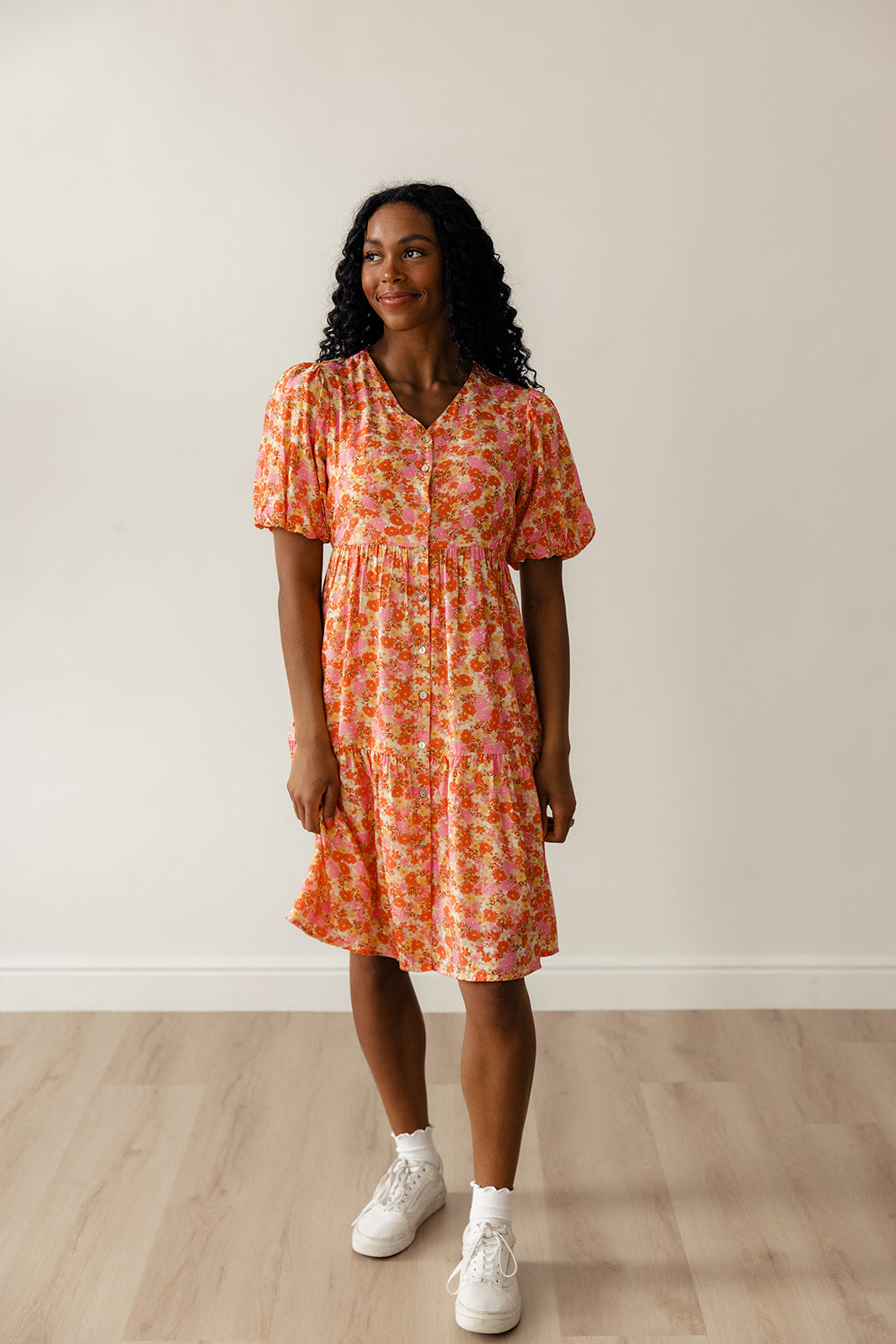 Linda Floral Button Dress