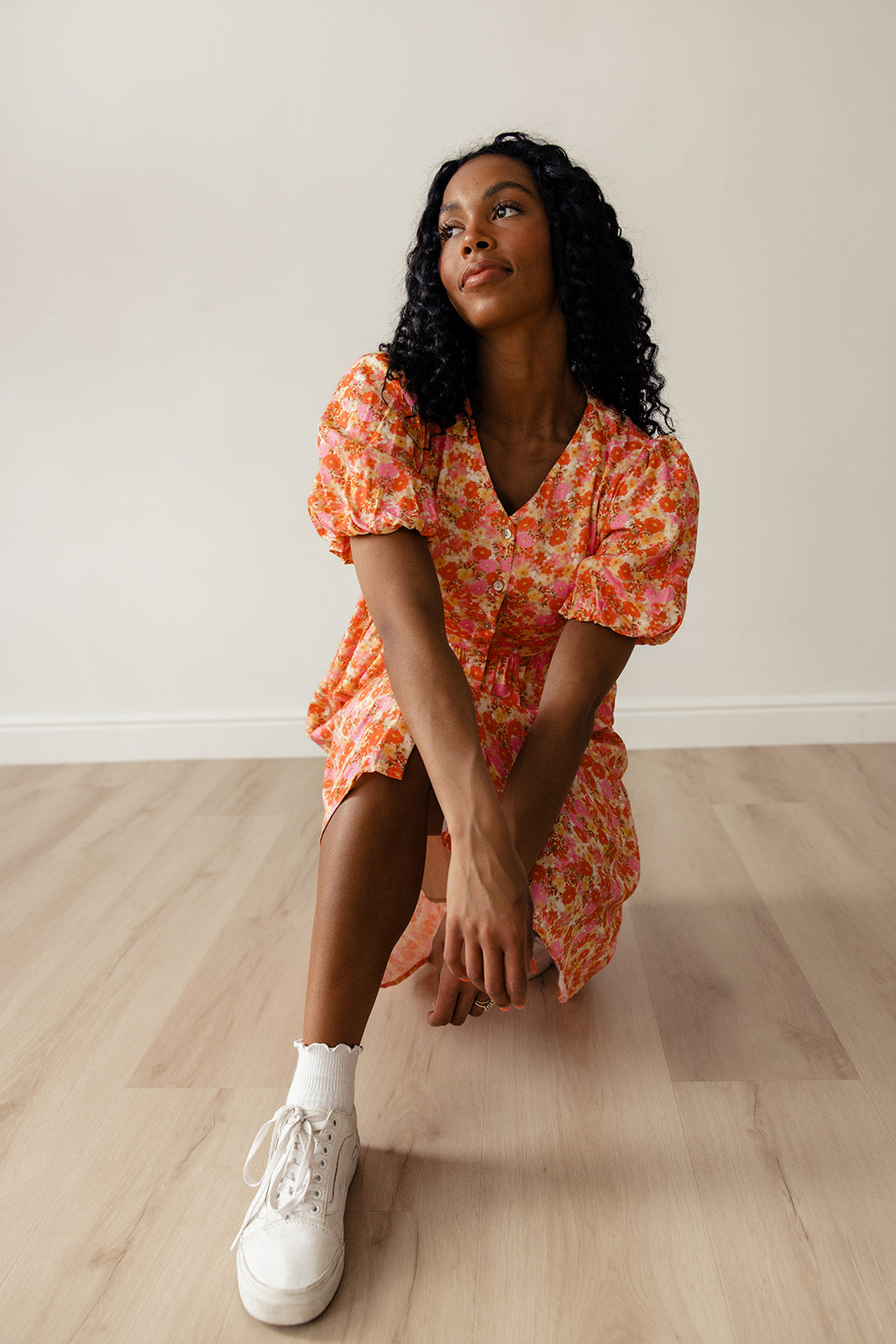 Linda Floral Button Dress