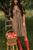 Chocolate Malt Collared Dress