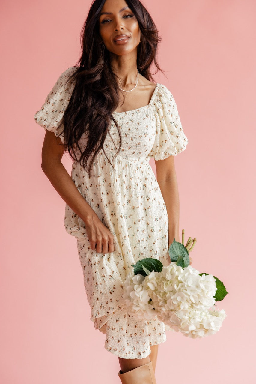 Hadlee Textured Puff Sleeve Dress