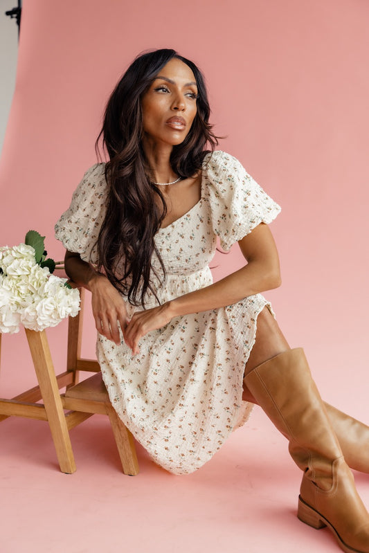 Hadlee Textured Puff Sleeve Dress