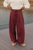 Crimson Whisper Wide Leg Pants