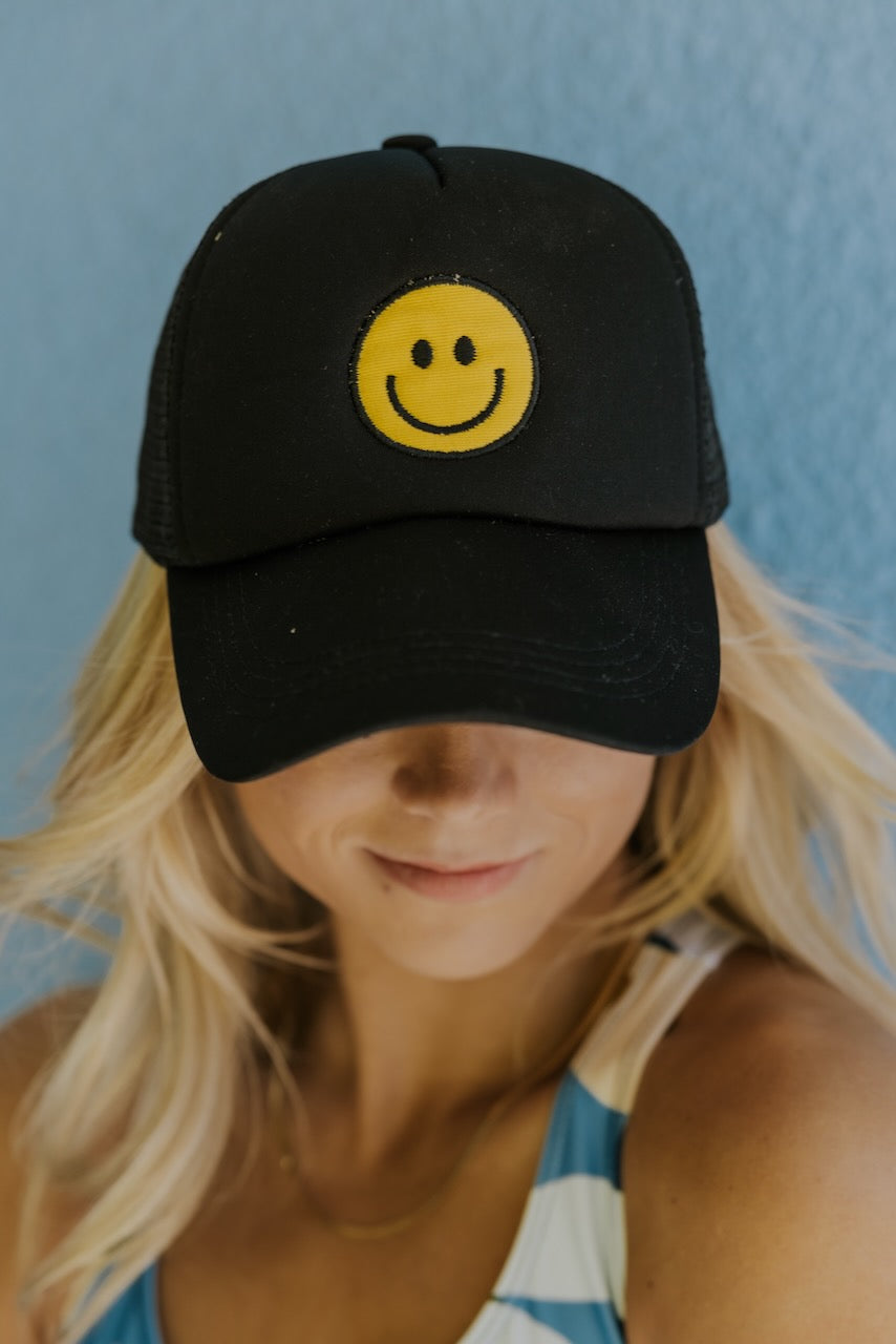 Smiley Face Hat Summer Ball Caps for Women ROOLEE