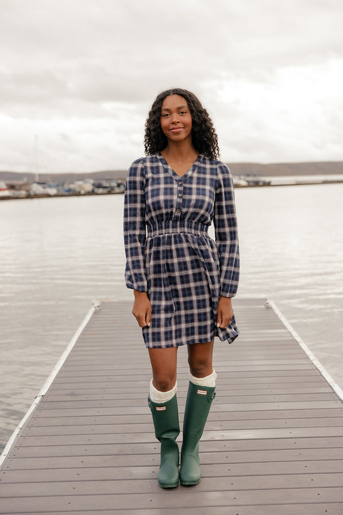 Seaside Picnic Plaid Dress