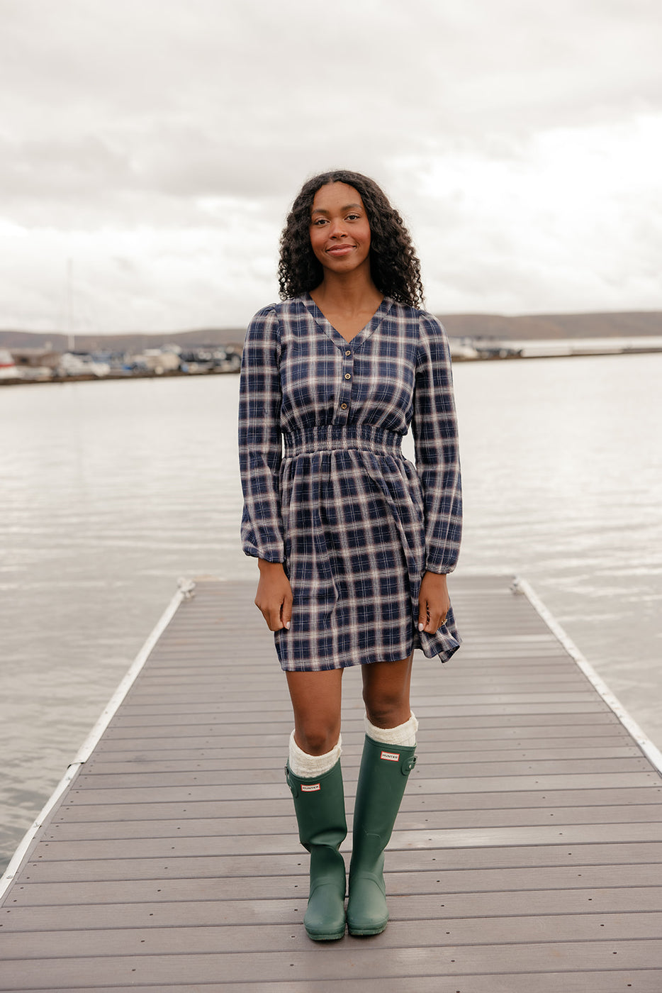 Seaside Picnic Plaid Dress