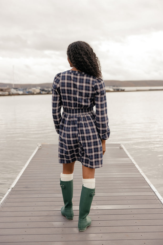 Seaside Picnic Plaid Dress
