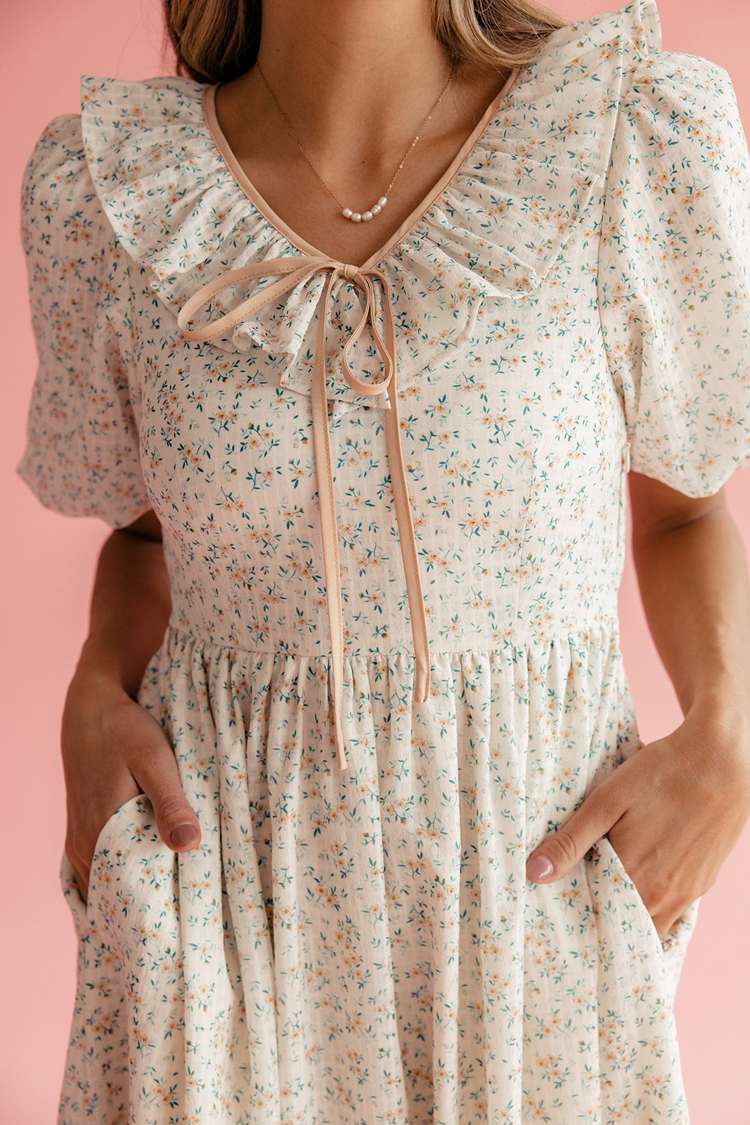 Jill Ruffle Tie Dress