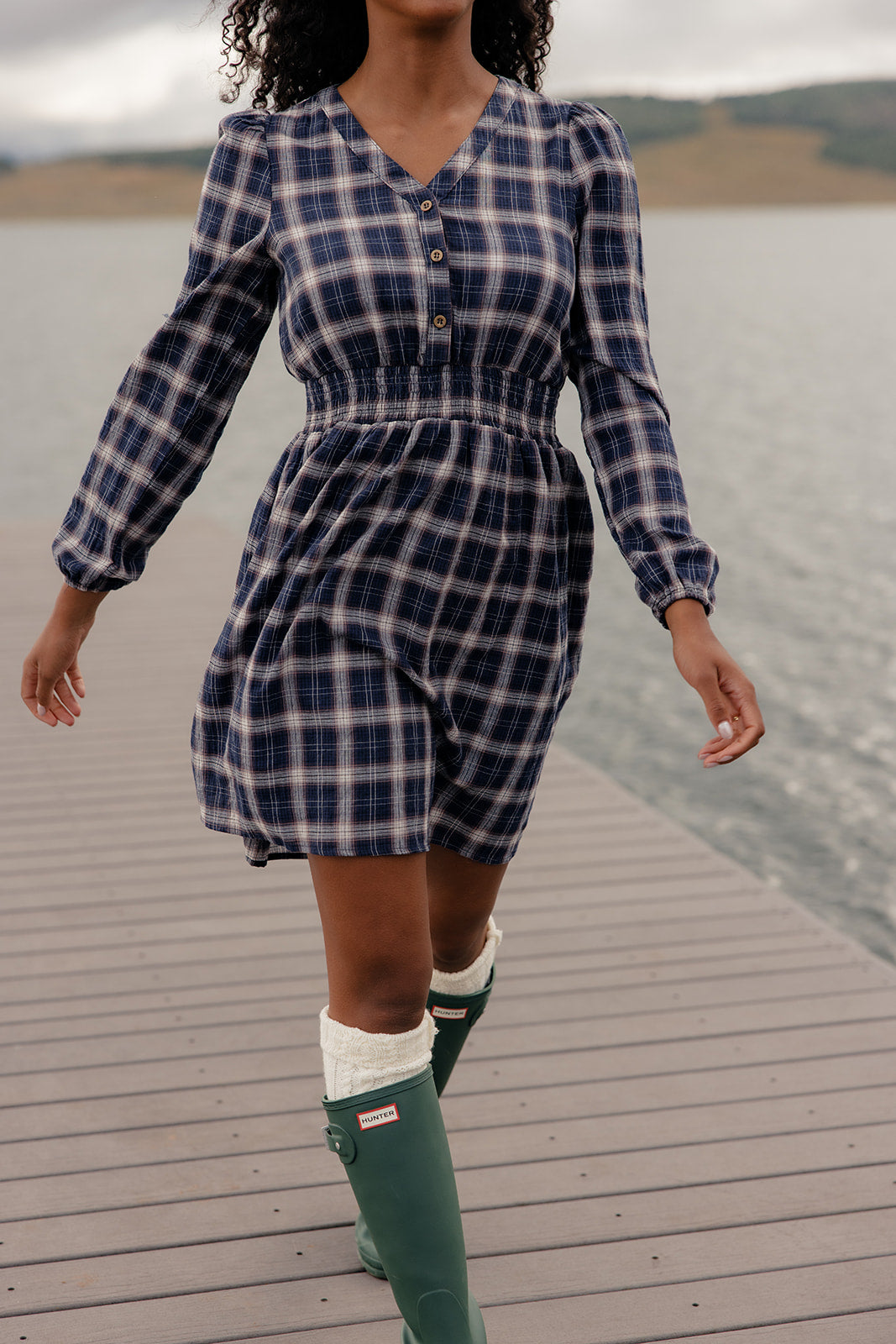 Seaside Picnic Plaid Dress