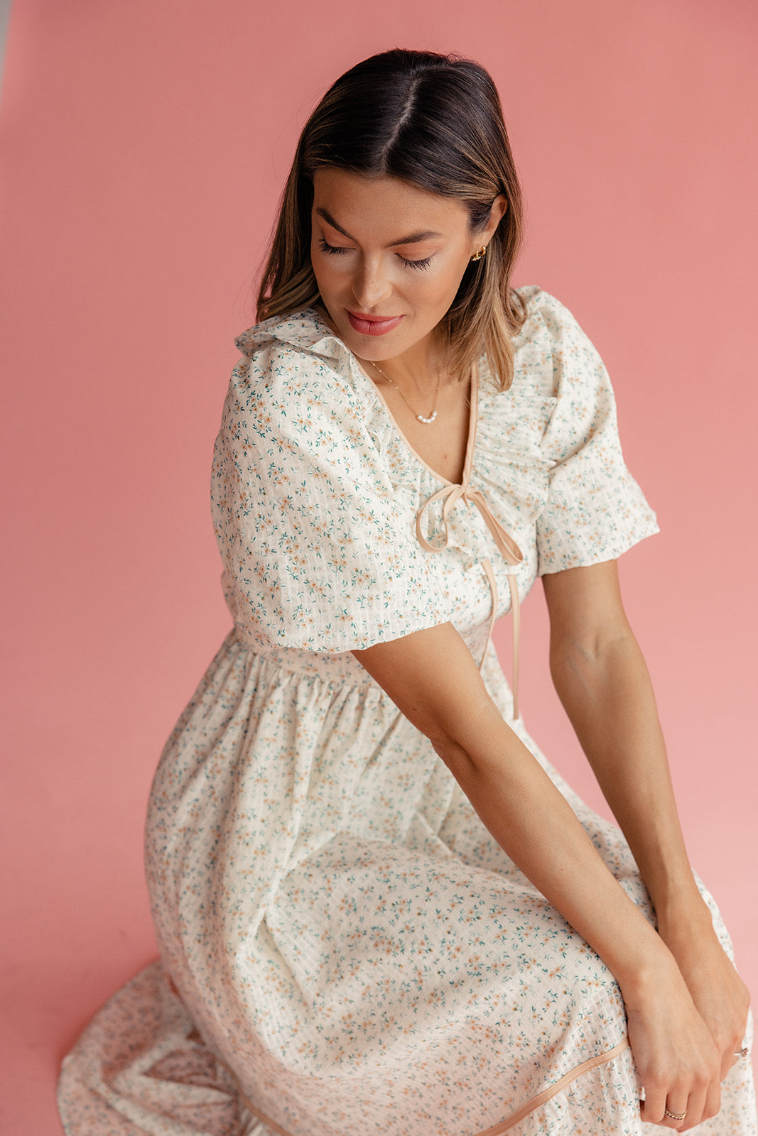 Jill Ruffle Tie Dress