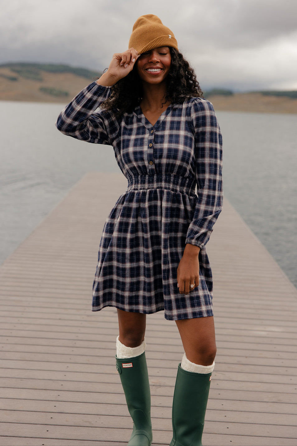 Seaside Picnic Plaid Dress