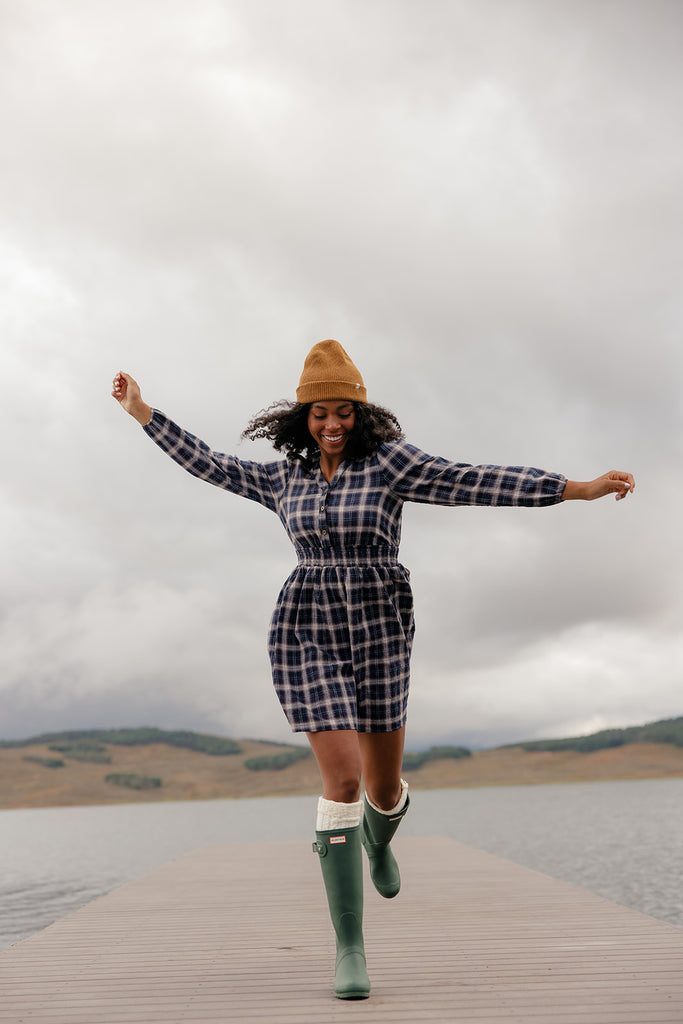 Seaside Picnic Plaid Dress