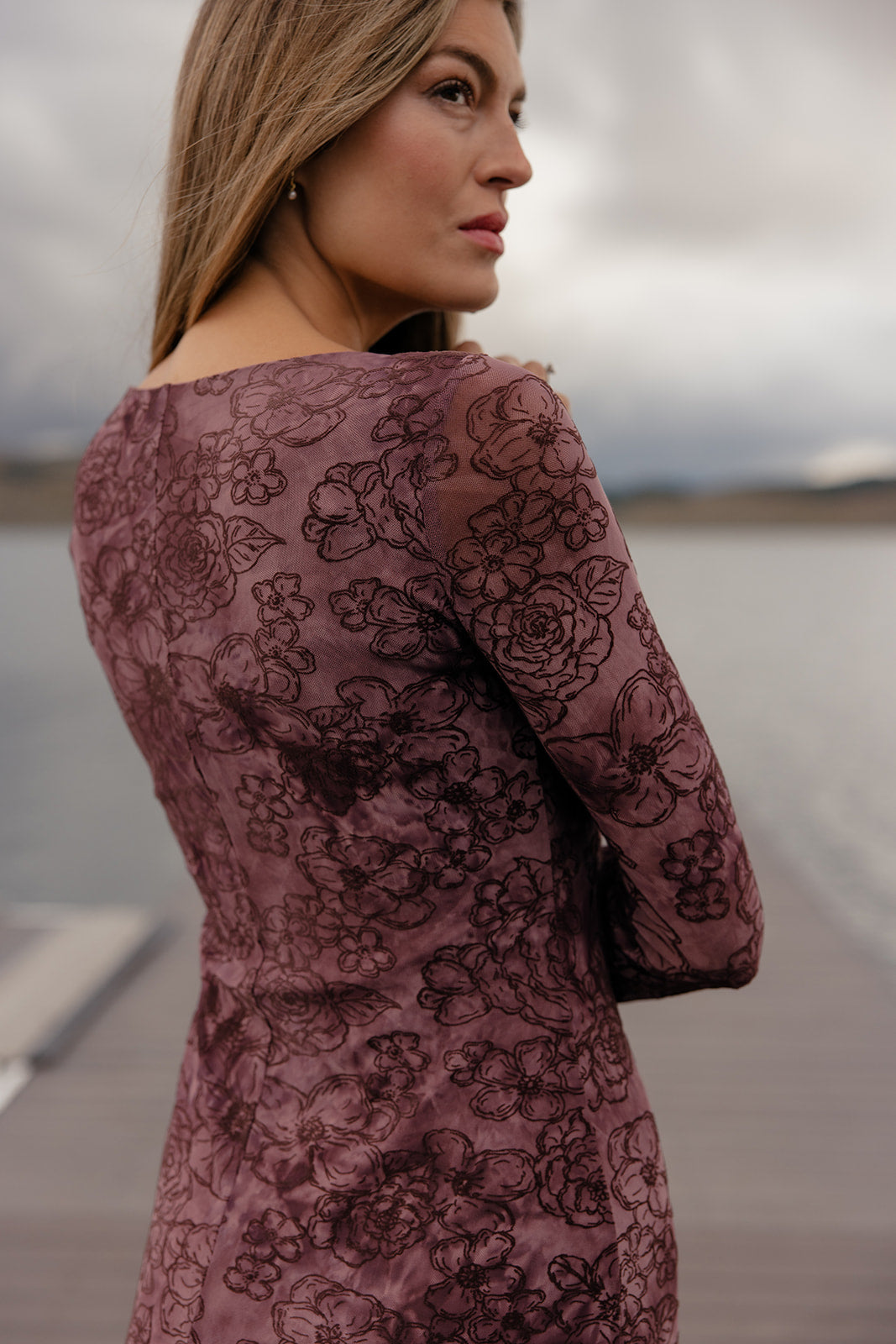 Berry Twilight Lace Dress
