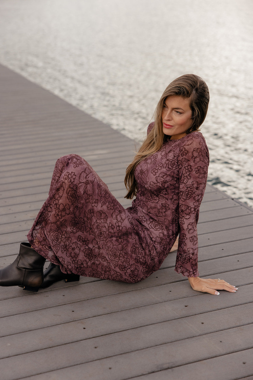 Berry Twilight Lace Dress