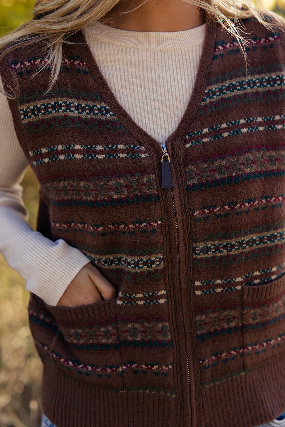 a person wearing a sweater vest