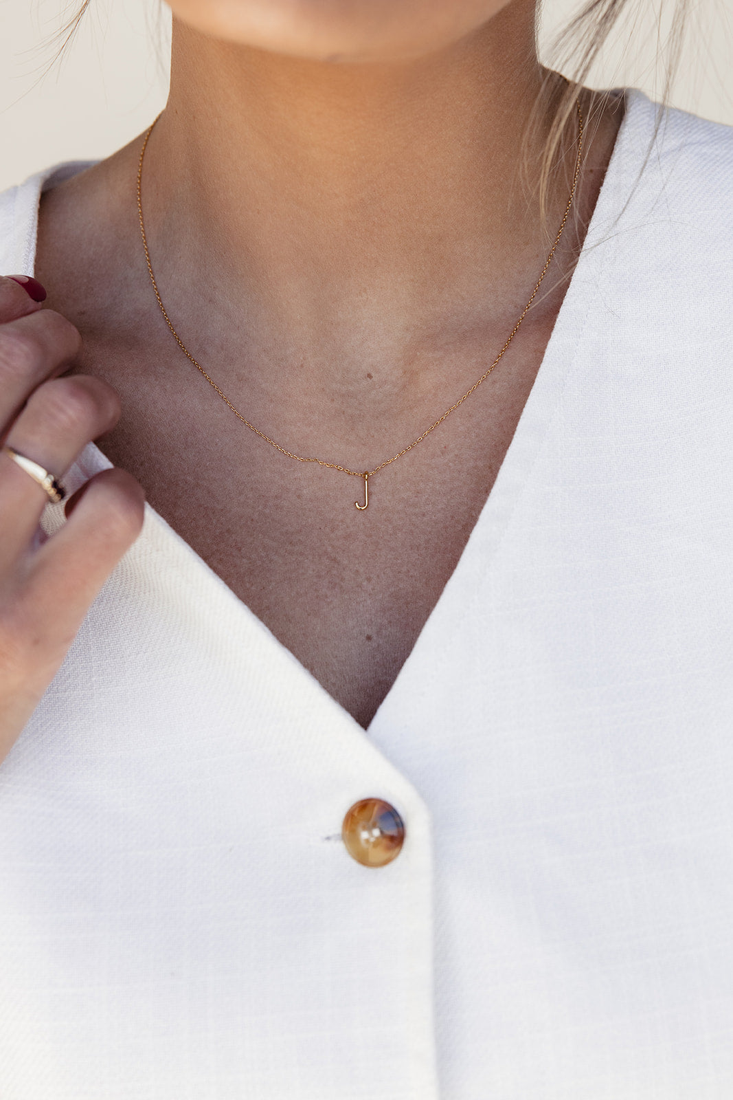 Gold Mini Letter Initial Necklace