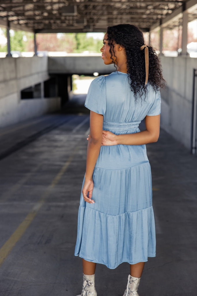 Blue Midi Dress | ROOLEE