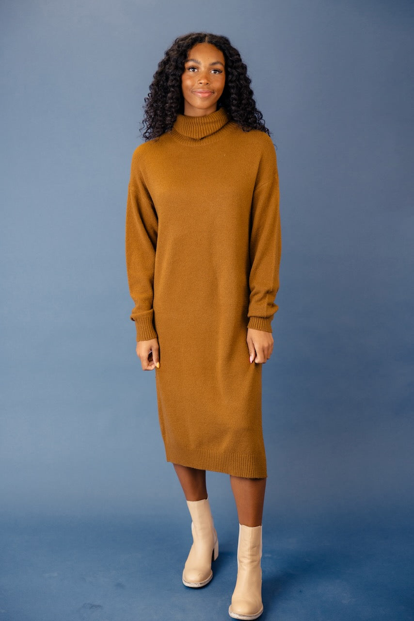Just a Girl Turtleneck Sweater Dress