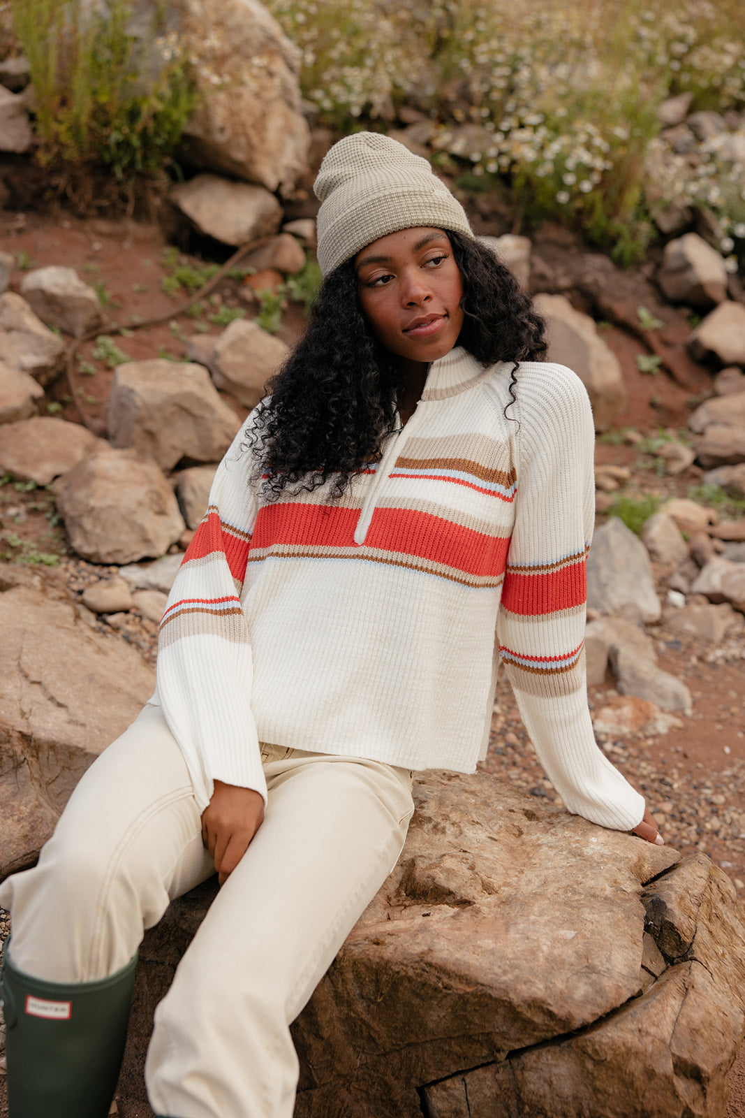 Sunset Boulevard Zip Henley Sweater