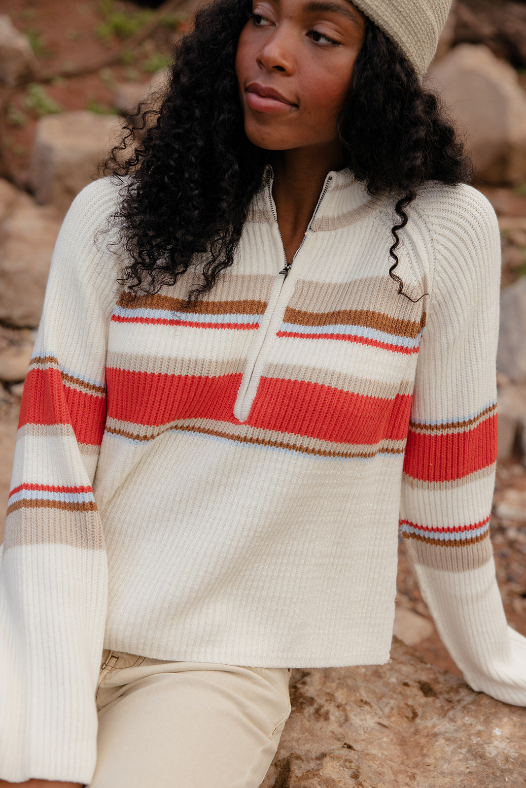 Sunset Boulevard Zip Henley Sweater