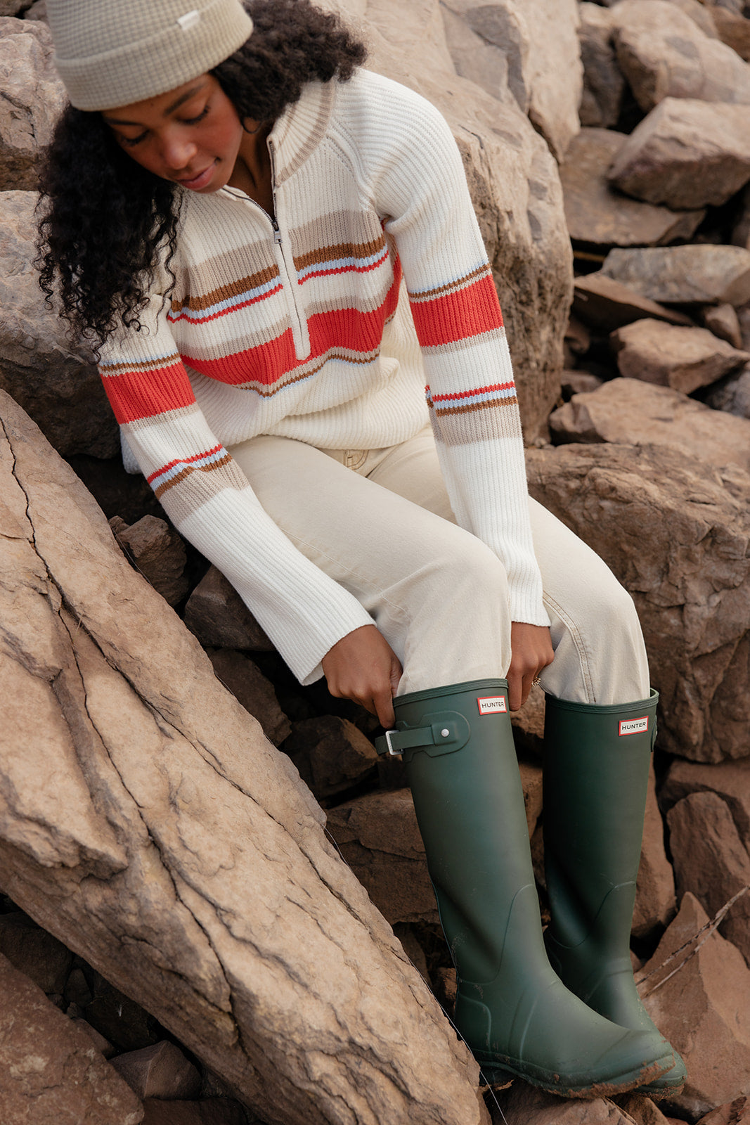 Sunset Boulevard Zip Henley Sweater