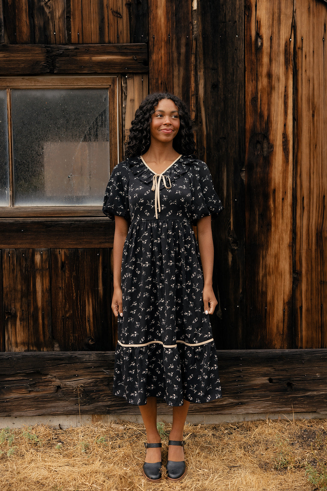 Jill Ruffle Tie Dress