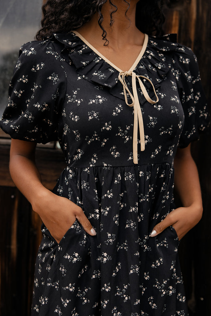 Jill Ruffle Tie Dress