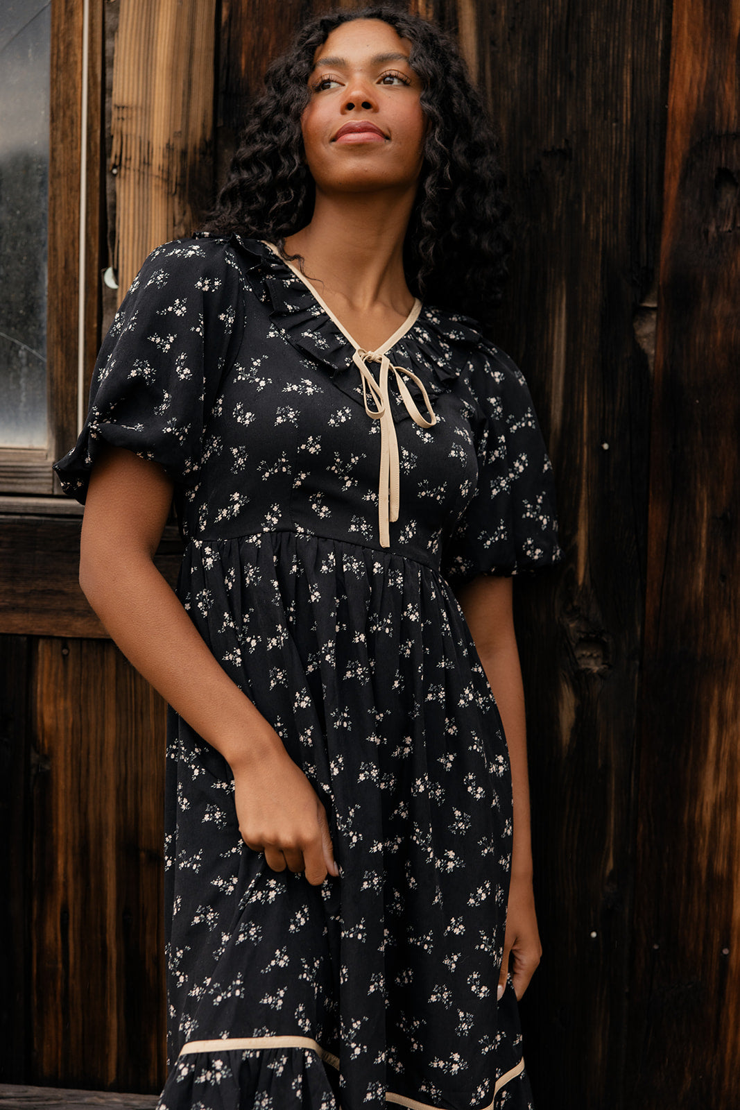 Jill Ruffle Tie Dress