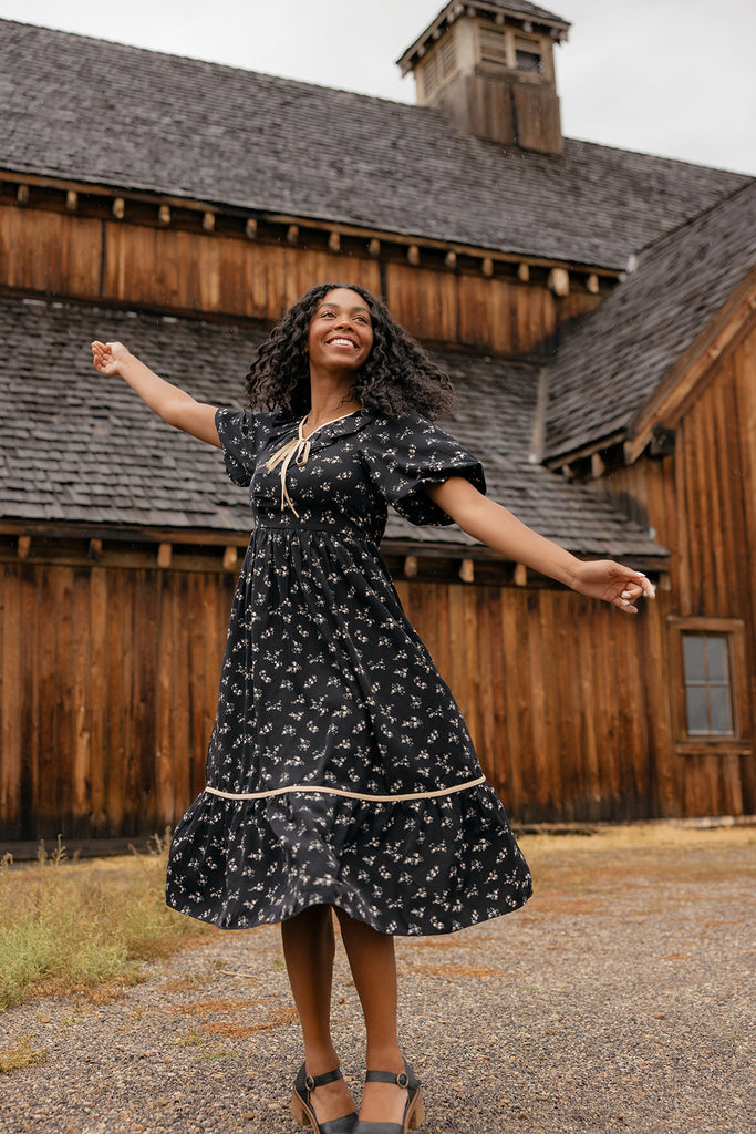 Jill Ruffle Tie Dress