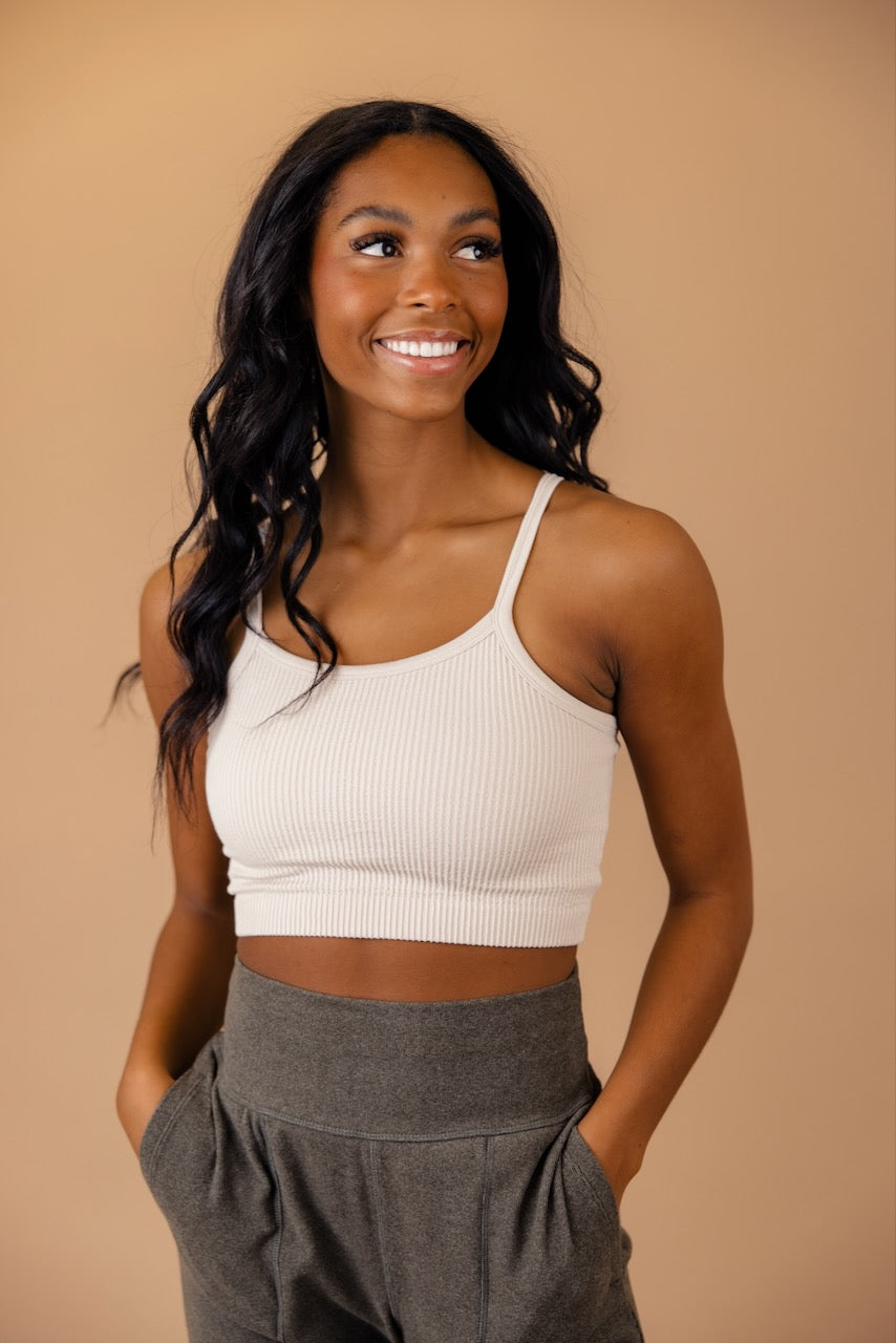 White Cropped Tank | ROOLEE