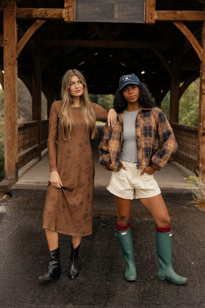 Dusty Floral Long Seeve Dress