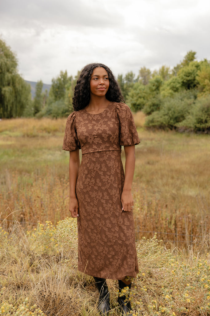 Pressed Petals Floral Embossed Dress