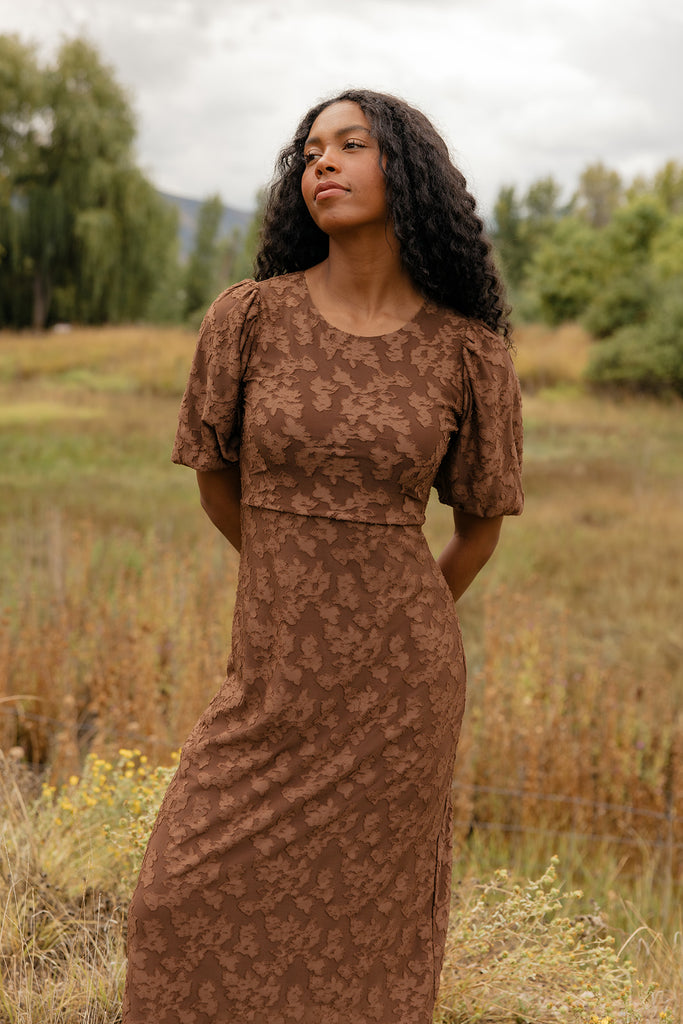 Pressed Petals Floral Embossed Dress