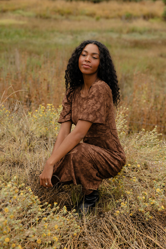 Pressed Petals Floral Embossed Dress